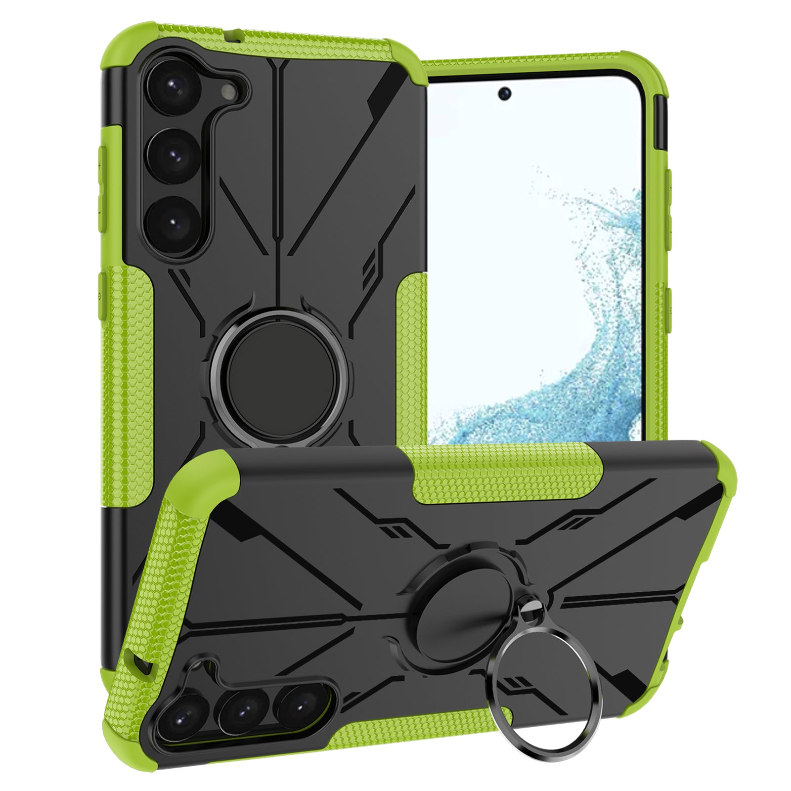 For Samsung Galaxy S23 Ring Kickstand Drop-proof Phone Case Hard PC Soft TPU Hybrid Cover For Samsung Galaxy S23 Ring Kickstand Drop-proof Phone Case Hard PC Soft TPU Hybrid Cover